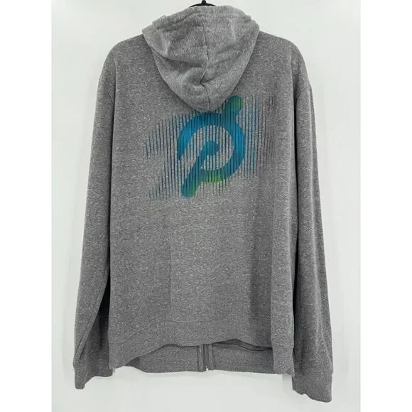 PELOTON Gray Full Zip Logo Hoodie Sweater Size L